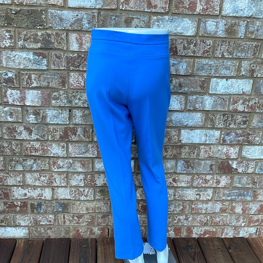 Akris Punto Blue Cropped Straight Cotton Techno Stretch Leg Ankle Pant Trouser 6 - Picture 4 of 7
